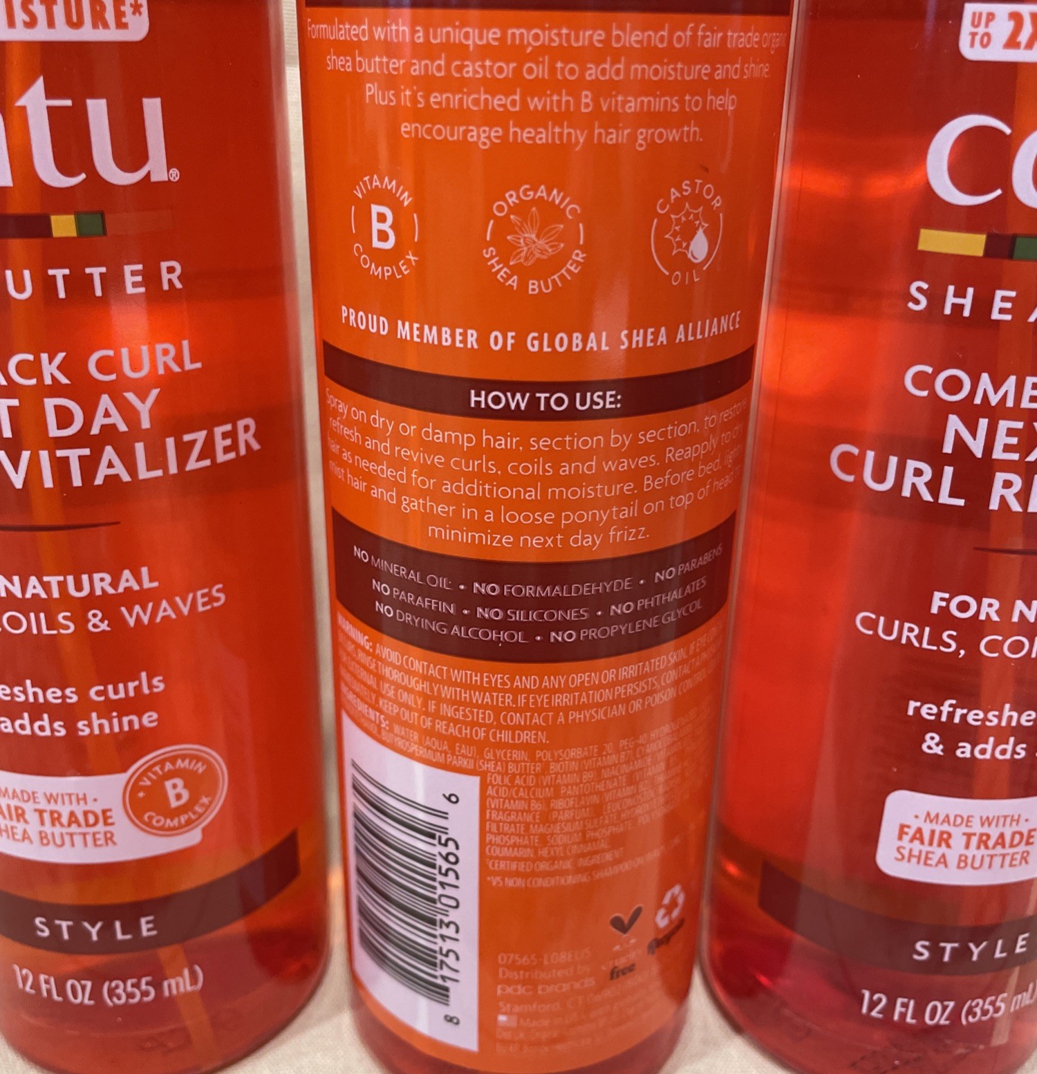 Cantu Shea Butter Comeback Curl Next Day Revitalizer 12 Oz 3 Pack New