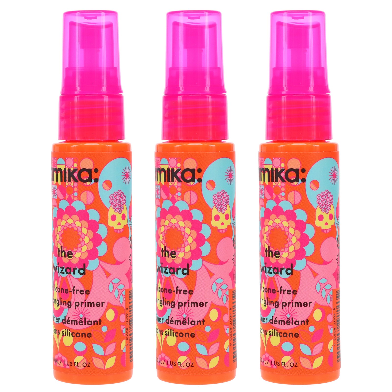 Amika The Wizard Silicone-Free Detangling Primer 1 oz 3 Pack