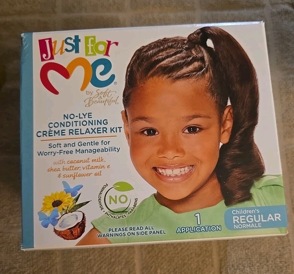 2 Just For Me No-Lye Conditioning Créme Relaxer Kit, Curly, Child (K89)
