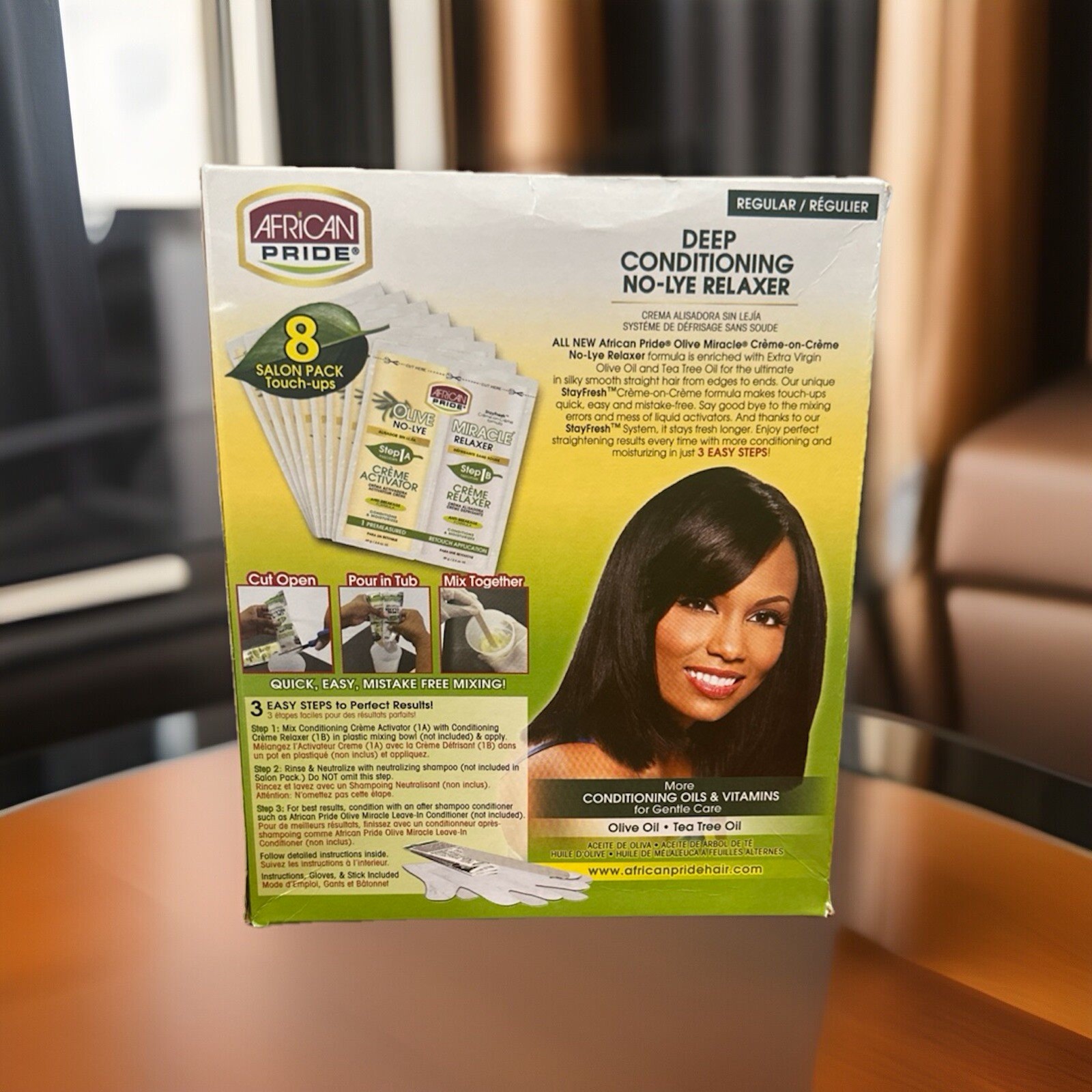 African Pride Olive Miracle Deep Conditioning No-Lye Relaxer 8 Salon Pack