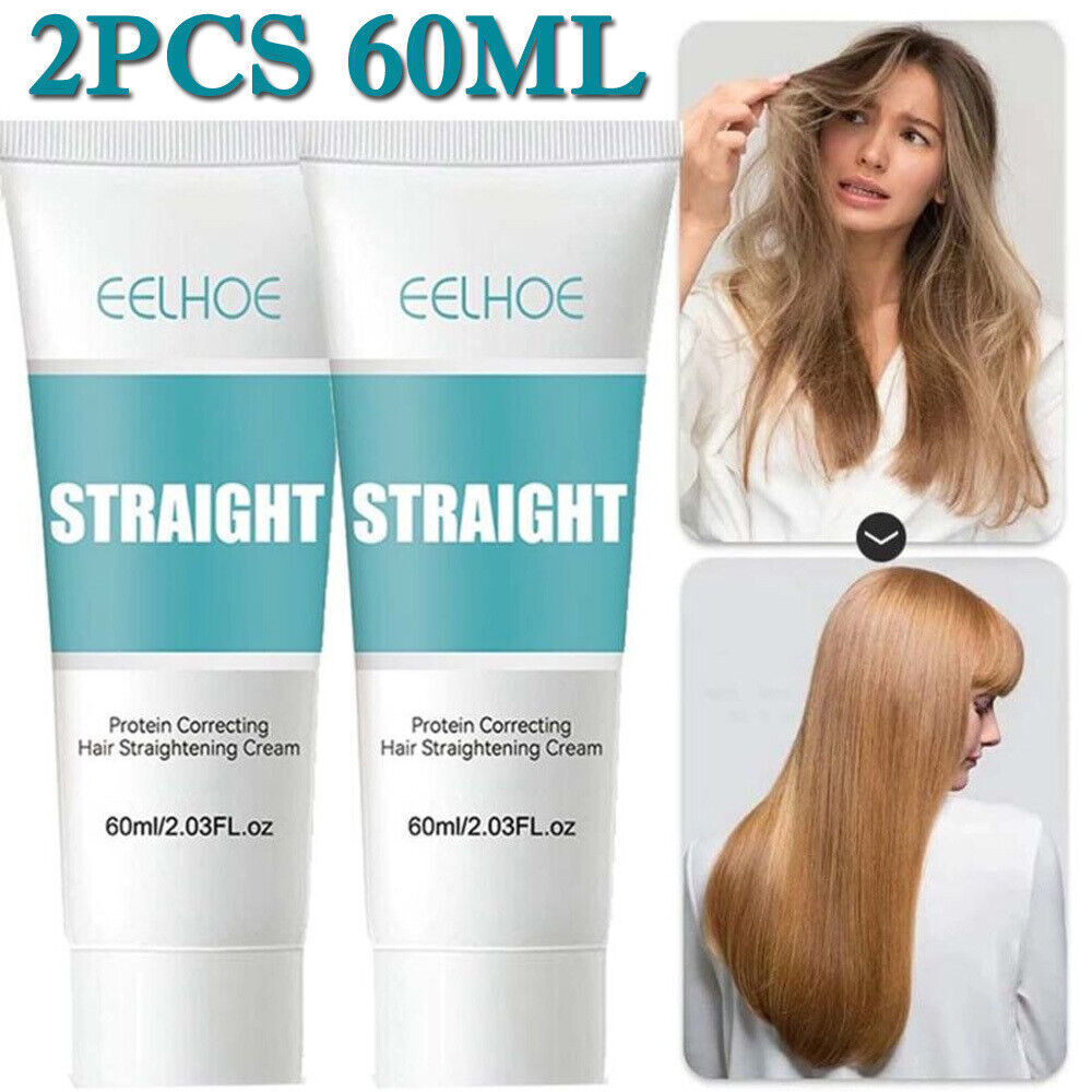 2X Protein Hair Straightening Cream Silk Gloss Smooth Rough Hair Repair Straight