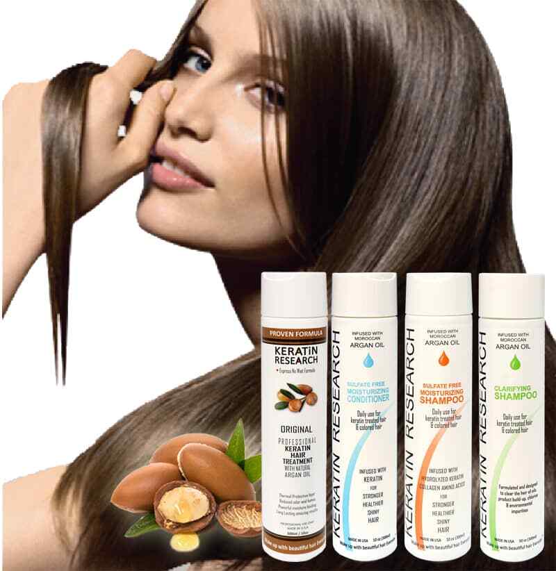 Original Keratin Hair Treatment Argan oil Instant Straight Smooth Hair 300ml Set