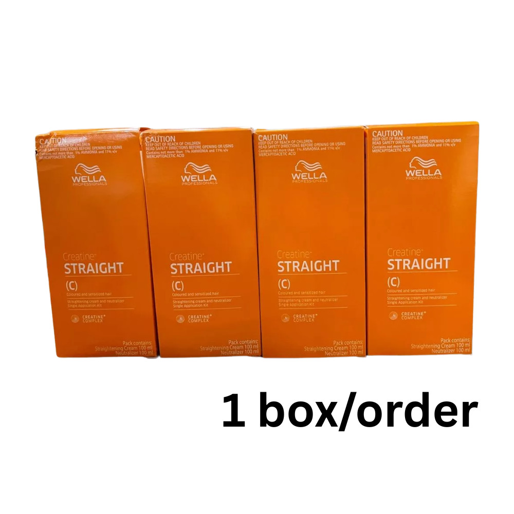 1x Wella Wellastrate Hair Mild (C) Straightening Cream Kit Creatine Straight Neu