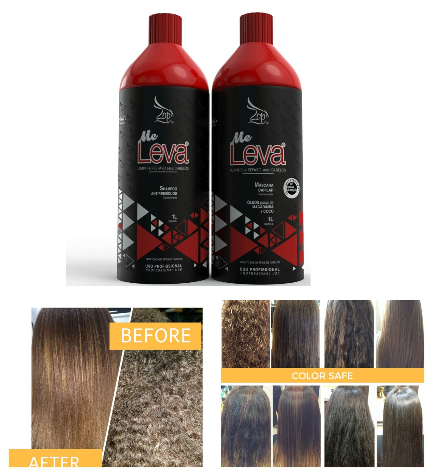 Zap Me leva Keratin Treatment Hair Brazilian Blowout 2x1Lt All Time Smoothing