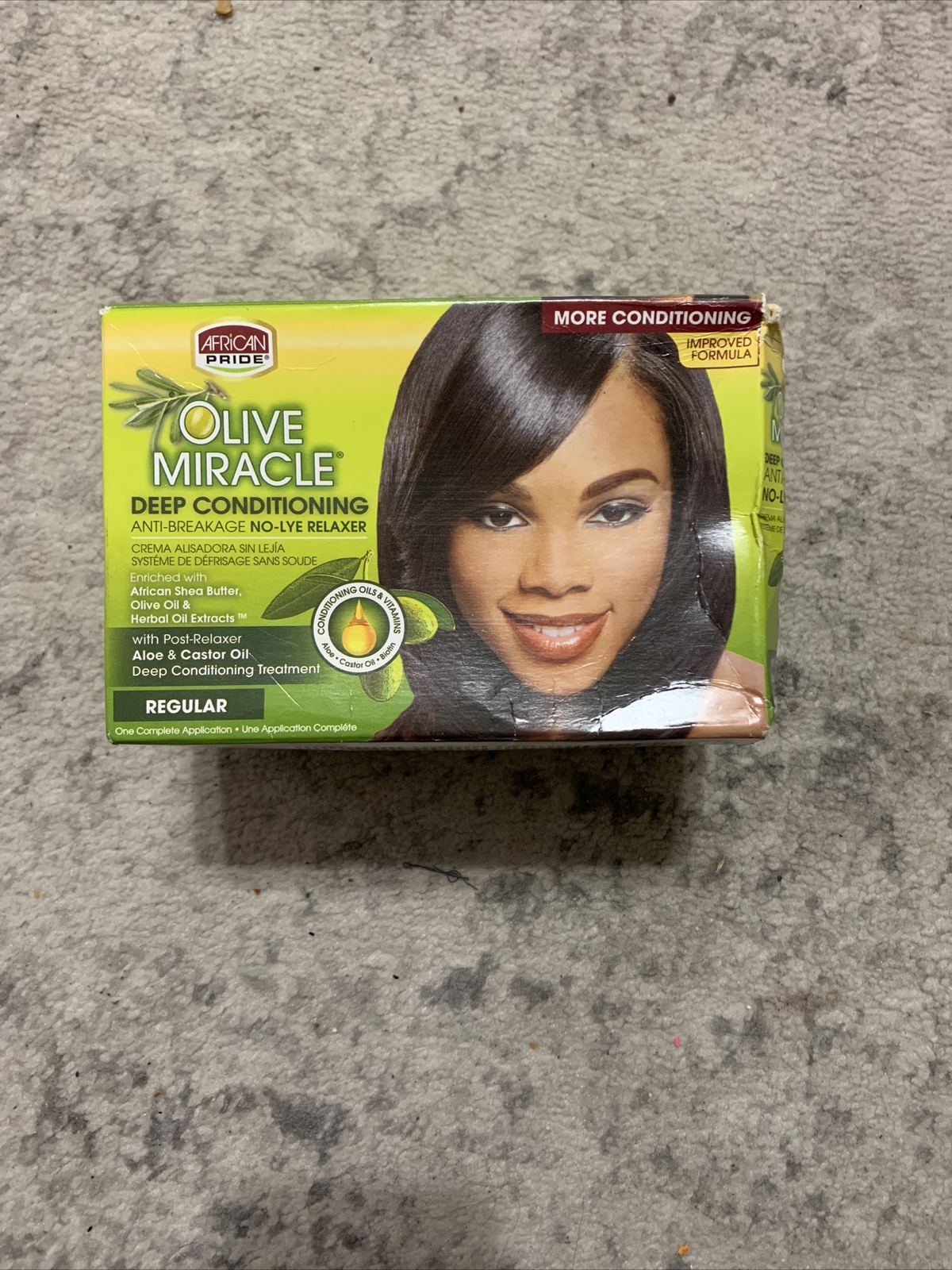 African Pride Olive Conditioning Anti-Breakage No Lye Relaxer, Regular Sealed