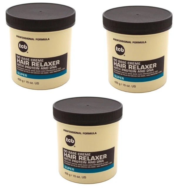 Tcb Hair Relaxer No Base Creme 15 oz Super Jar 3 pack