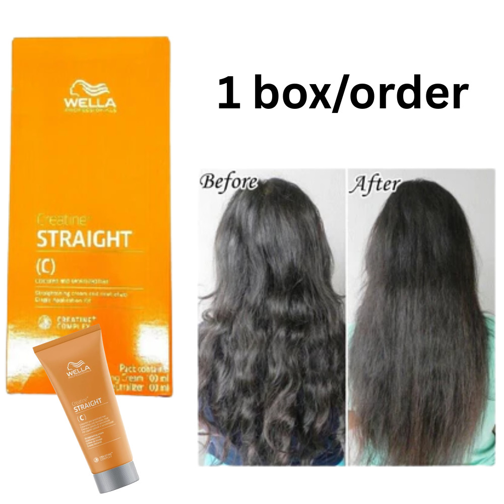 1x Wella Wellastrate Hair Mild (C) Straightening Cream Kit Creatine Straight Neu