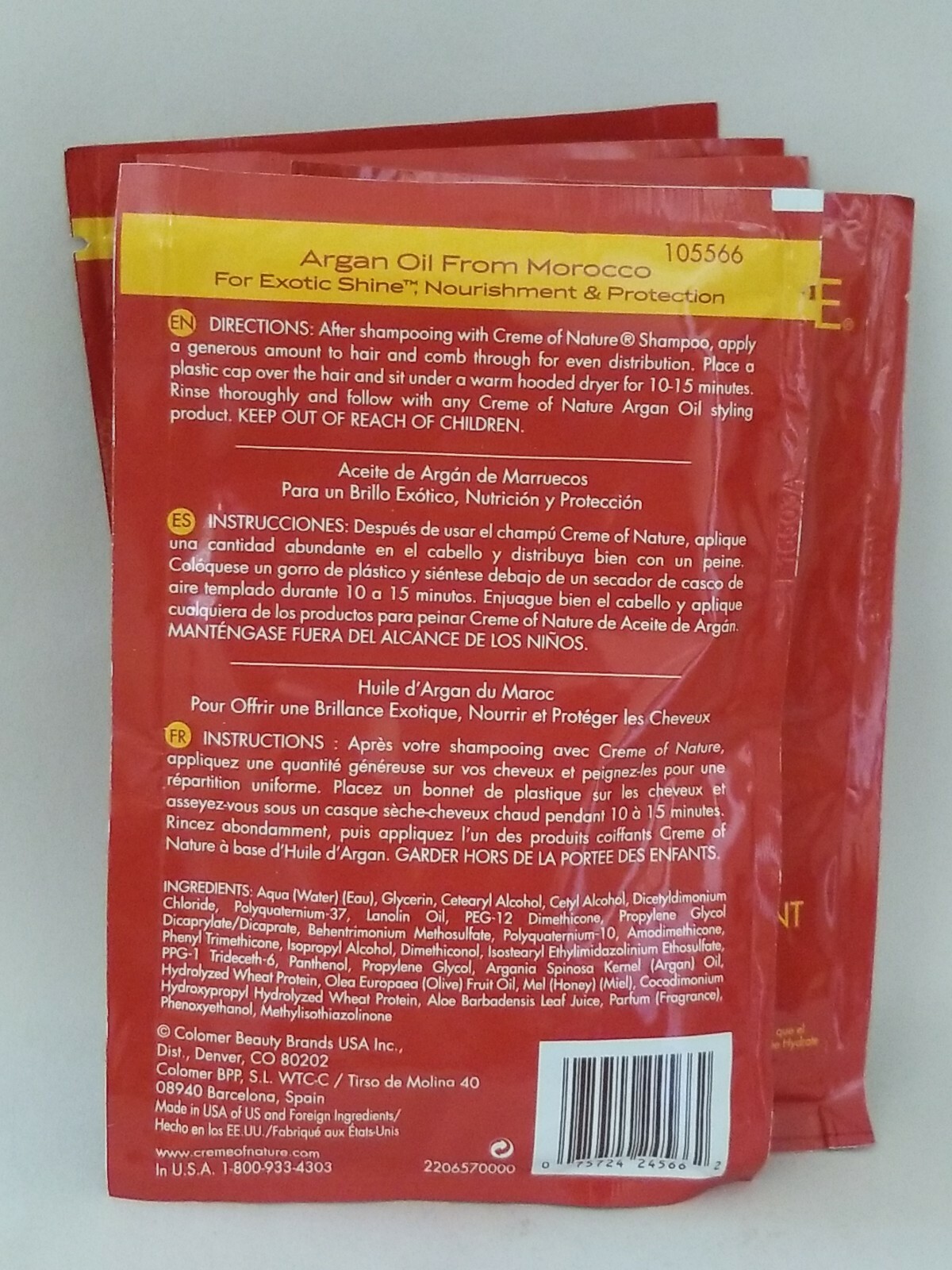 CREME of NATURE. ARGAN OIL Intensive CONDITIONING TREATMENT, 1.75 oz ( LOT OF 5)