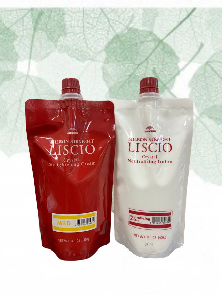Milbon Liscio Crystal Straighteners Cream MILD Set 14.1 oz Severely Damage Hair