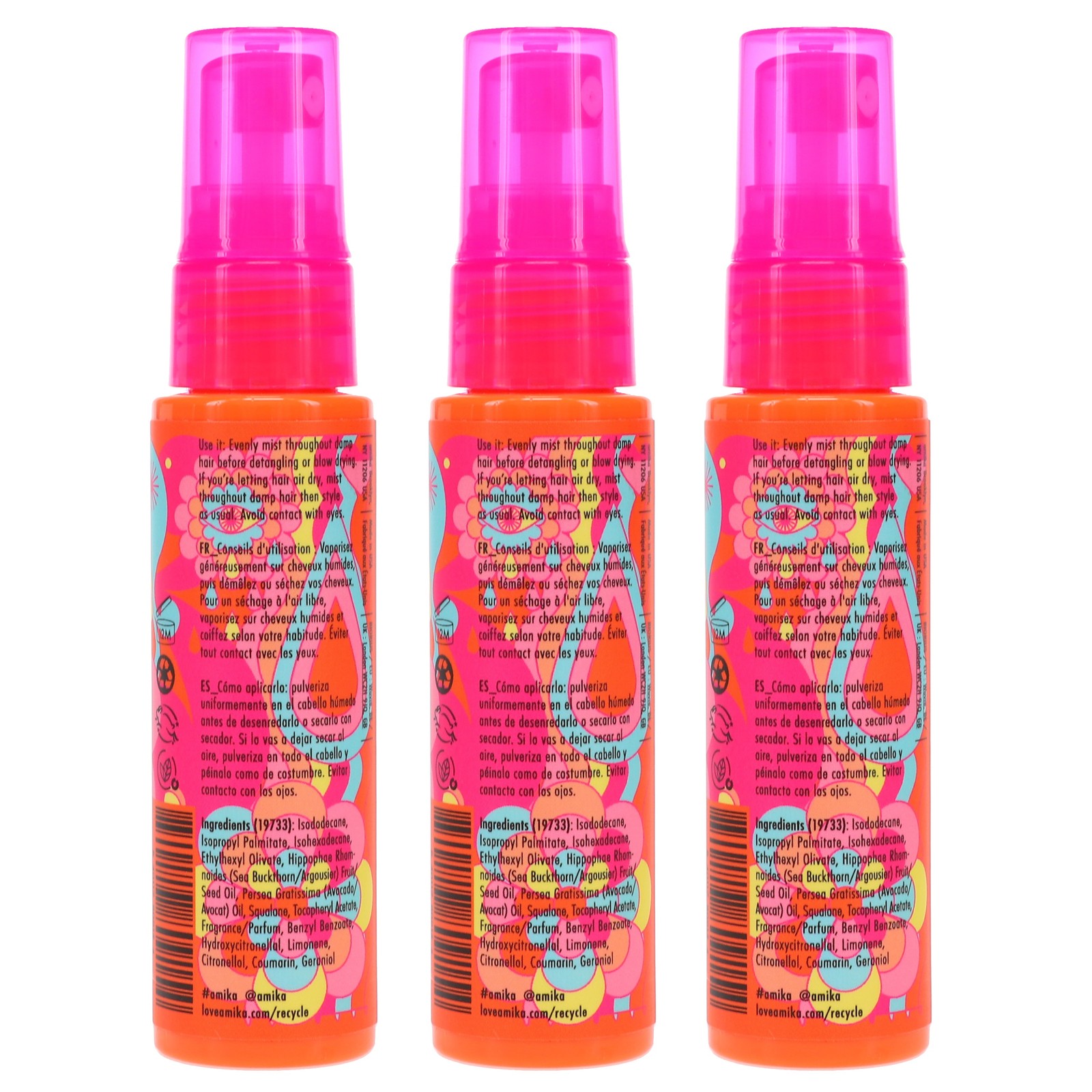 Amika The Wizard Silicone-Free Detangling Primer 1 oz 3 Pack
