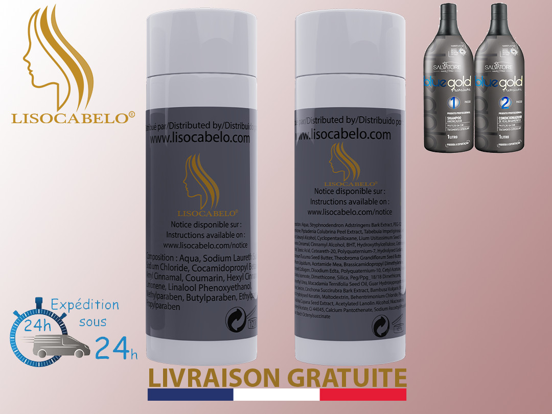 Tannin Smoothing 2x150ml (Tanninoplasty) Blue Gold Premium +1 Pair of PRO Gloves