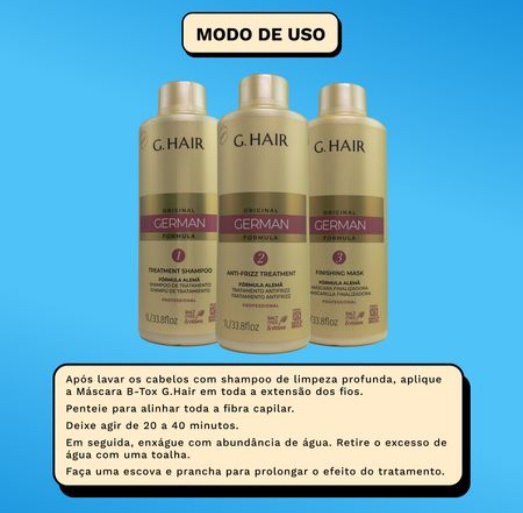 G.Hair Formula German / Professional Treatment Kit 3x1L /33.8 fl.oz
