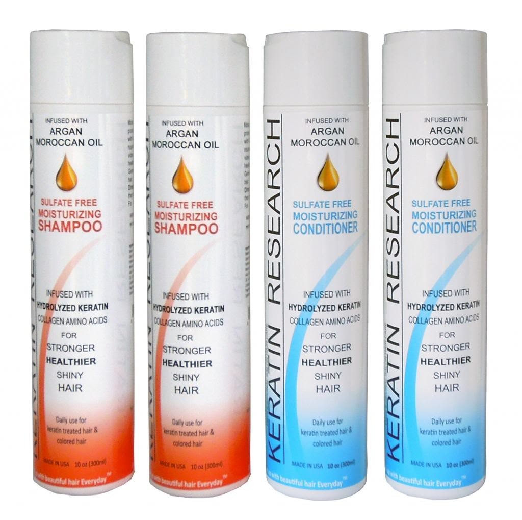 Sulfate Free Shampoo and Conditioner Keratin Treatment After Care 4 pc Value Set