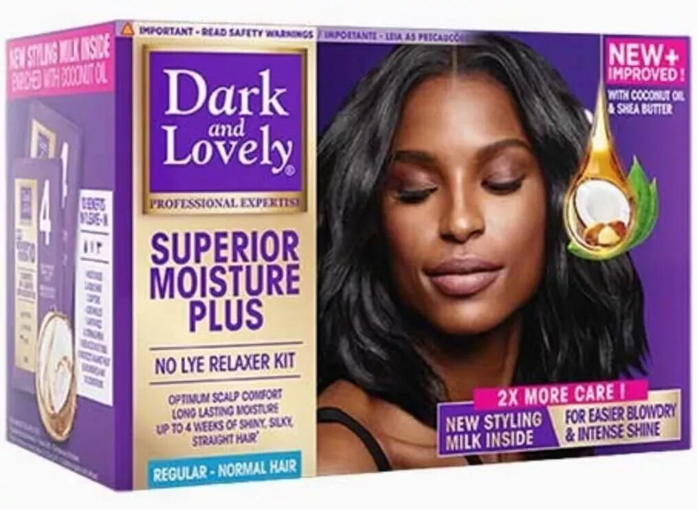2 X DARK AND LOVELY NO-LYE HAIR RELAXER KIT REGULAR TWIN PACK