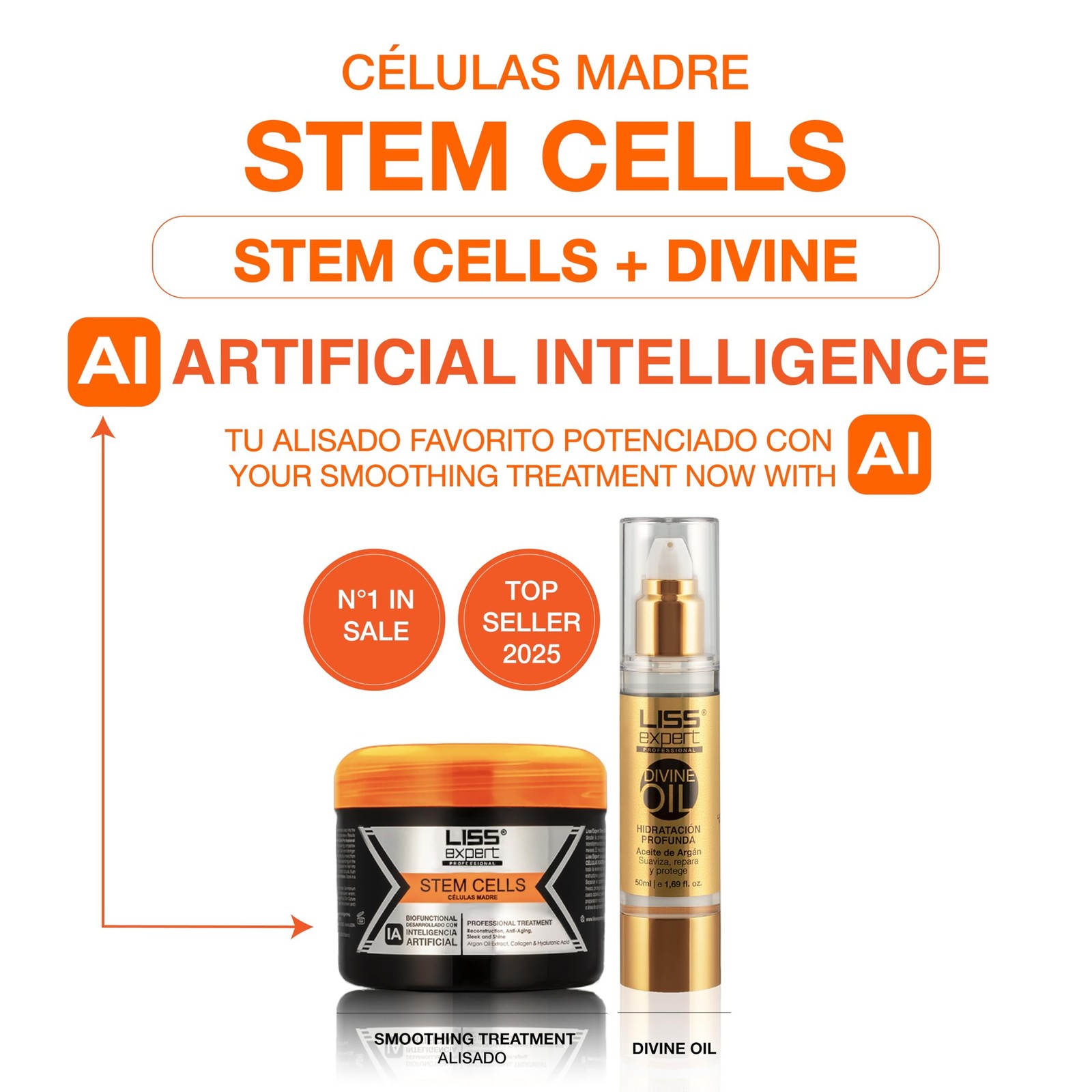 Liss Expert Stem Cells Express 8.45oz + Divine Oil 1.69oz Organic Smoothing