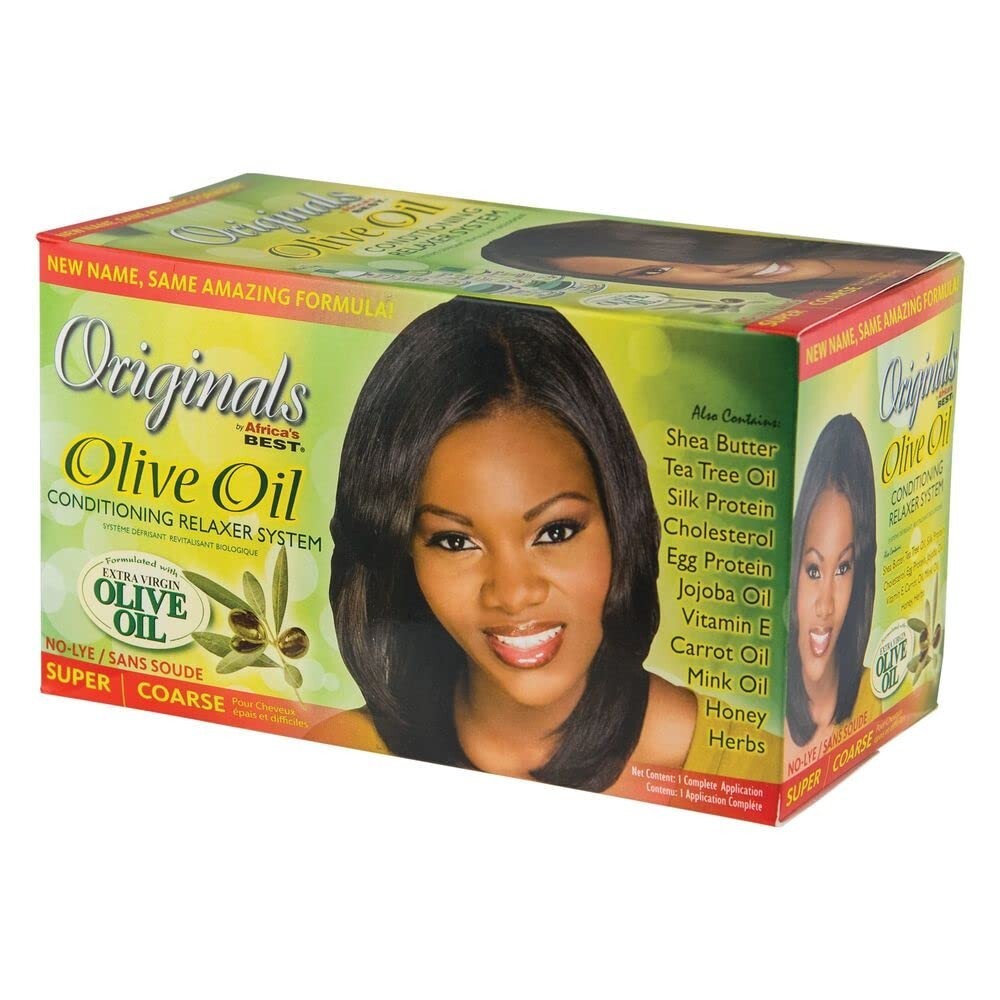 Originals By Africa’s Best Olive Oil Hair Relaxer Kit, No Lye Super / Coarse