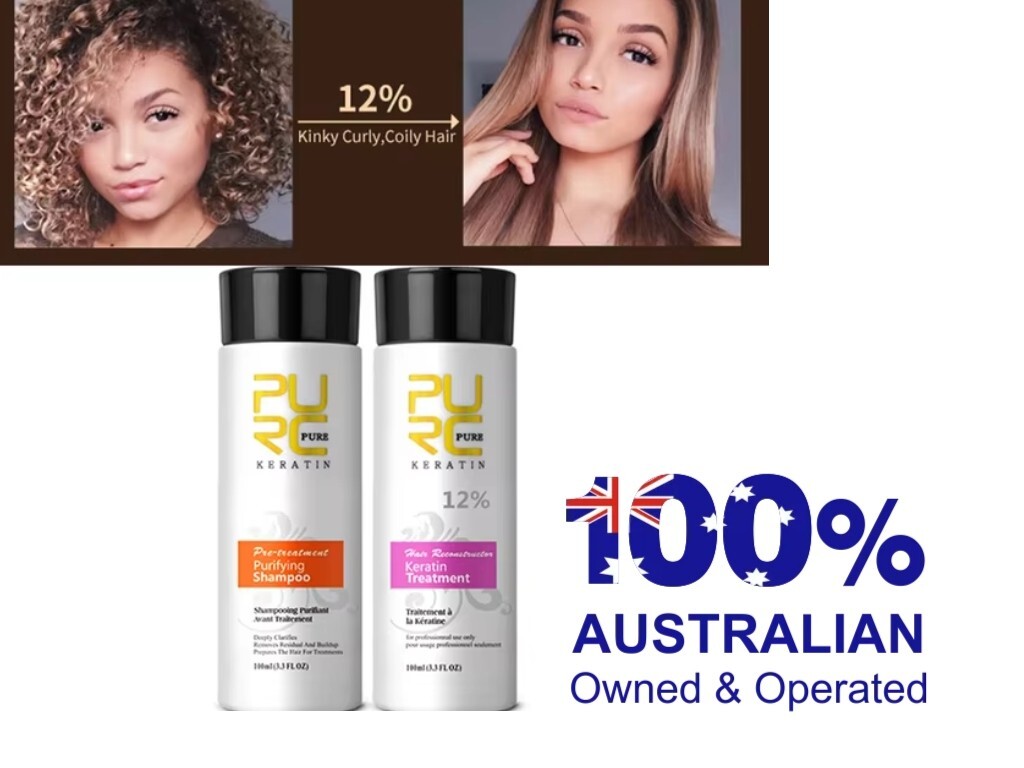 PURC 12% Straightening Treatment Curly Hair Brazilian Keratin Shampoo 100ml set