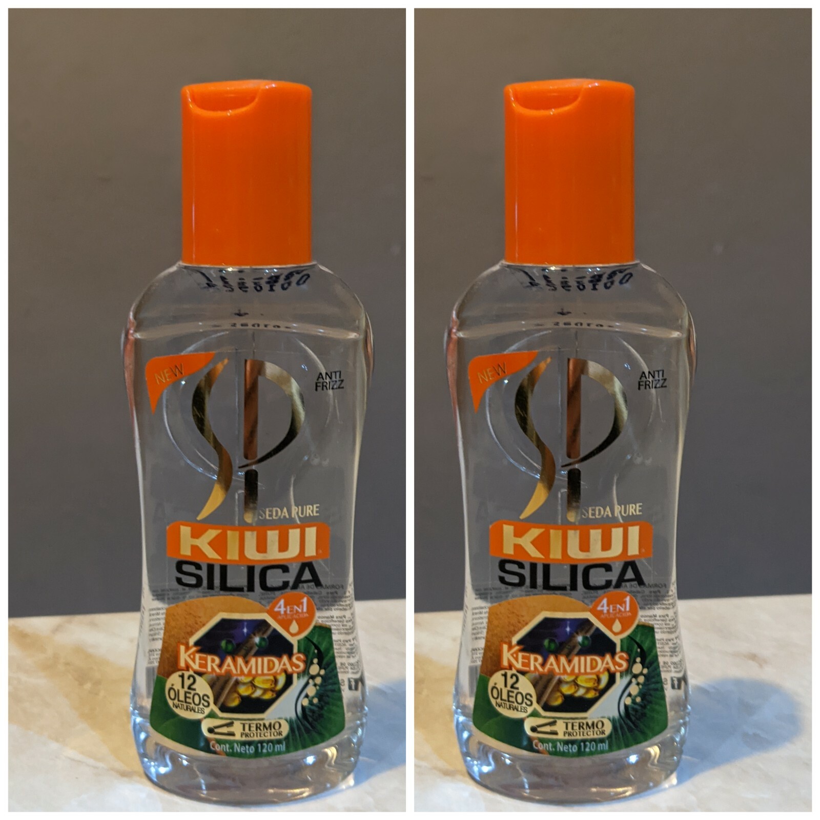 2 SEDA PURE KIWI SILICA 4 en 1 KERAMIDAS 12 OLEOS TERMO PROTECCIÓN 120ml(4oz)c/u