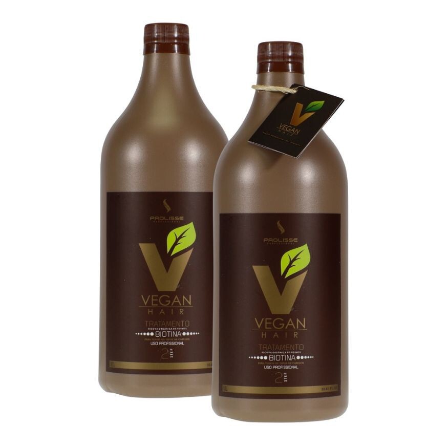 Biotina Progressive Brush 100% Organic Vegan Hair, Brazilian Keratin 2x1L/34.Oz