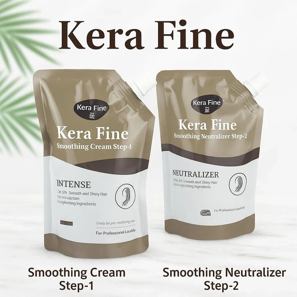 KERA FINE Hair Straightening Cream Step-1 & Step-2 Rebonding 125ml Each
