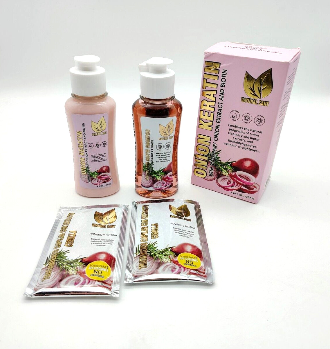 Natural Sant Keratin Hair Treatment Onion Duobox 120 ml – Onion Rosemary and …