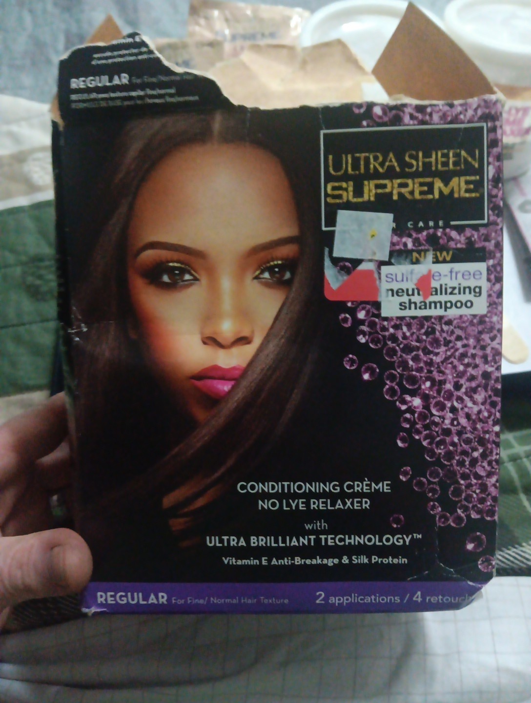 Damaged Box Ultra Sheen Supreme Relaxer Conditioning Creme, Regular 2 Kit Value