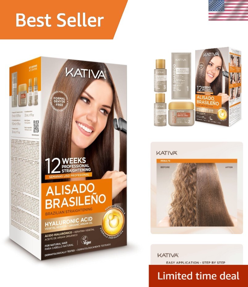Professional Home Use Brazilian Straightening Treatment with Hydration & Shine