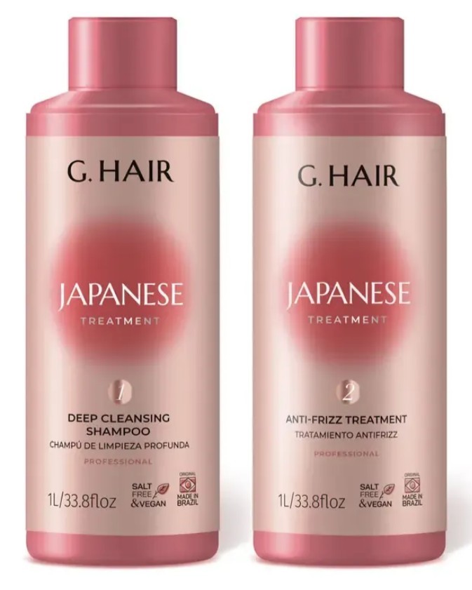 G.Hair Japanese Progressive Brush Treatment Kit 2x1L Professional Keratin Smooth