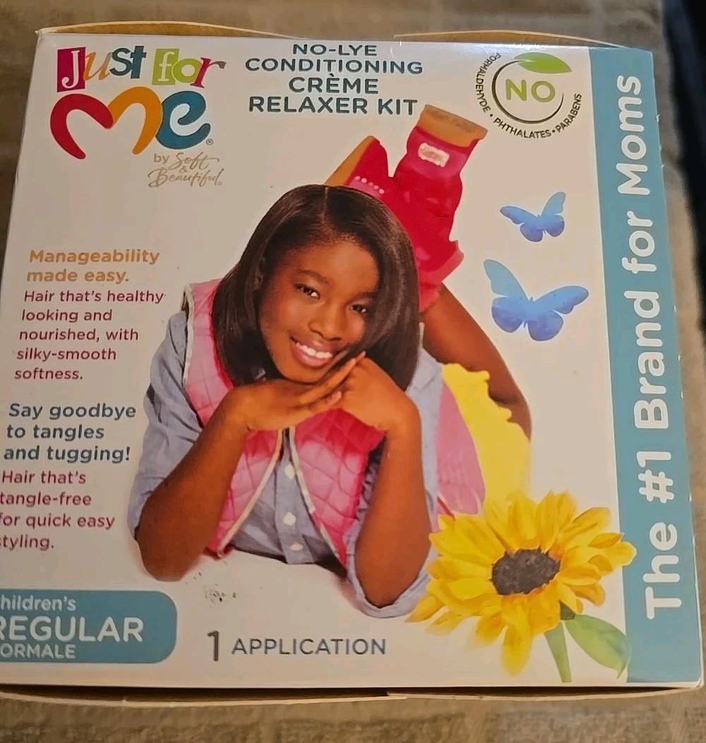 2 Just For Me No-Lye Conditioning Créme Relaxer Kit, Curly, Child (K89)
