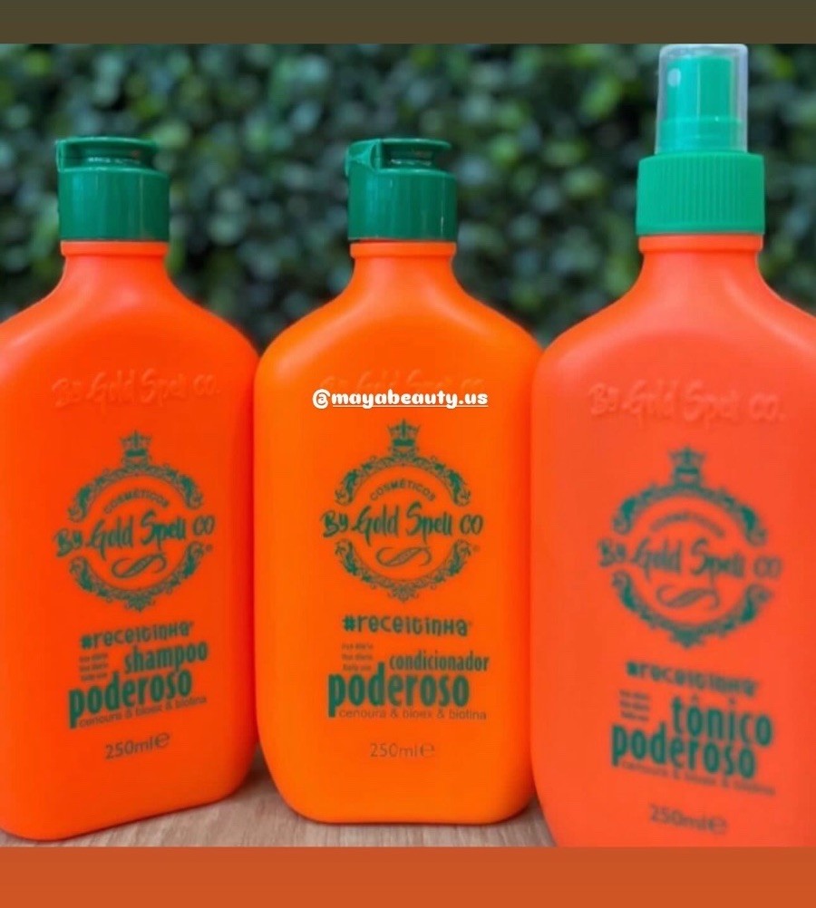 Gold Spell Cosmetics-Shampoo + Condicionador + Tônico Poderoso 3X250ML Kit