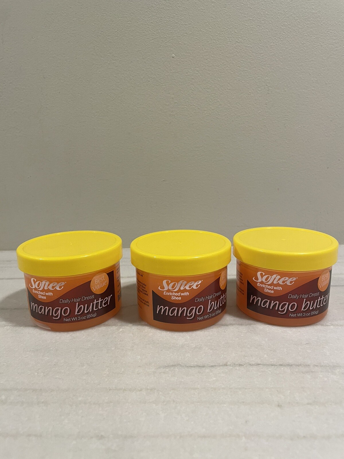 ( Lot 3)) Softee Enriched w/ Shea Mango Butter Hair & Scalp Treatment 3oz Ea New