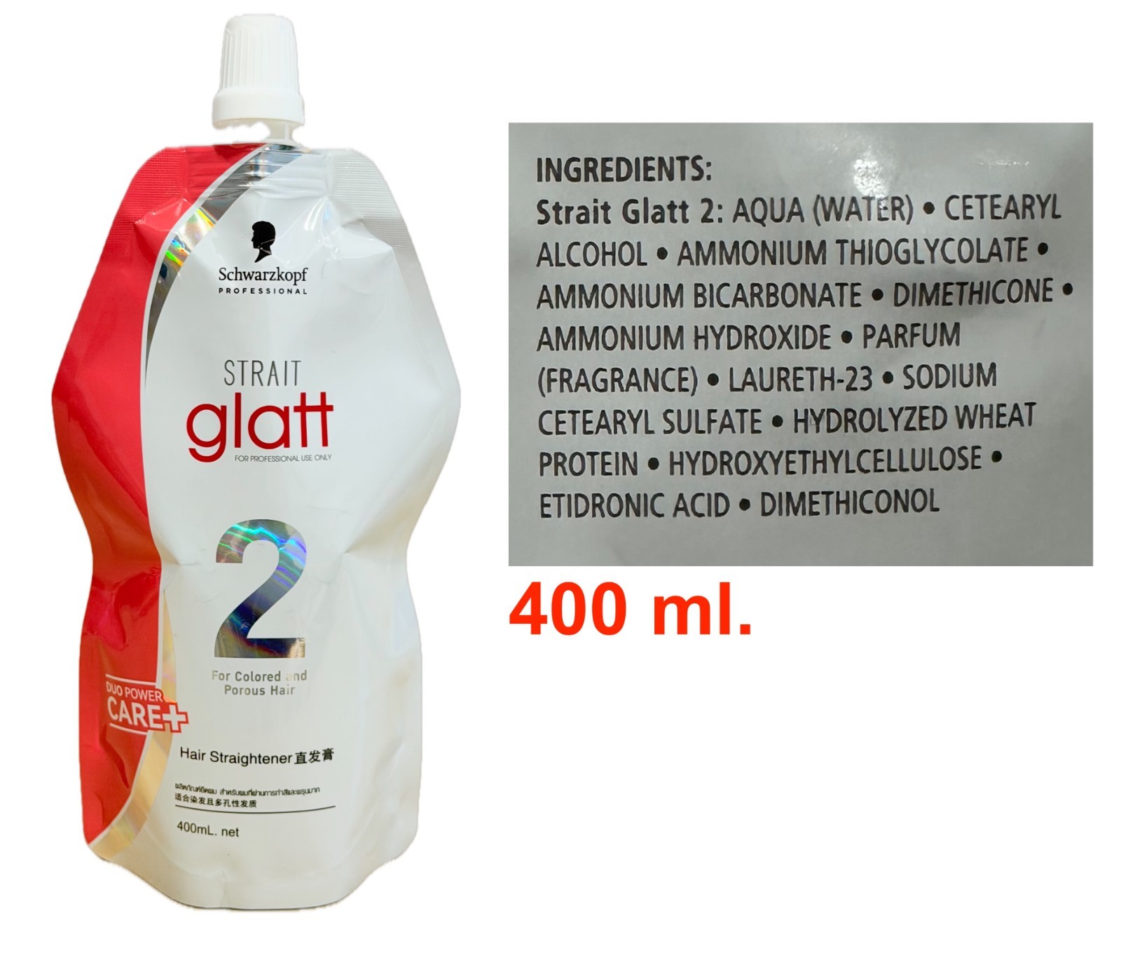 3 Sets Schwarzkopf Glatt No 2 Hair Straightener Rebonding Straightening 400ml