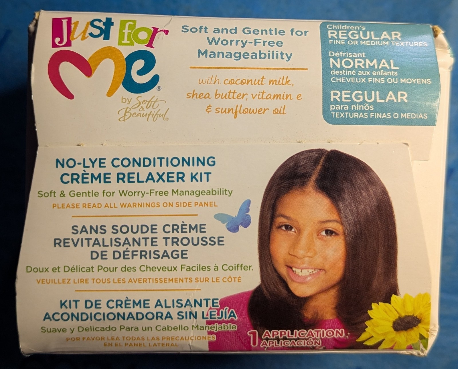 Just For Me No-Lye Regular Conditioning Crème Relaxer Kit 1 Application New