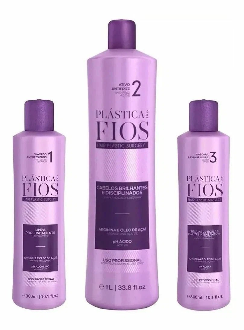 Cadiveu Plastica Dos Fios Brazilian Keratin Hair Straightening Treatment 3 Step
