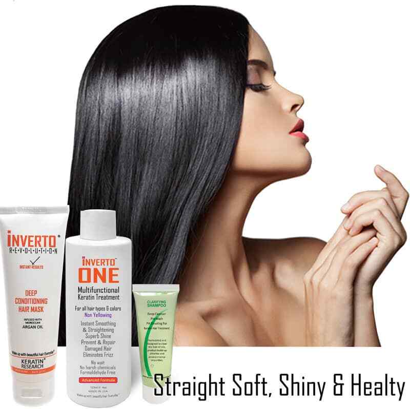 INVERTO ONE paraben-free Brazilian Keratin Hair Blowout Treatment 120ml Set