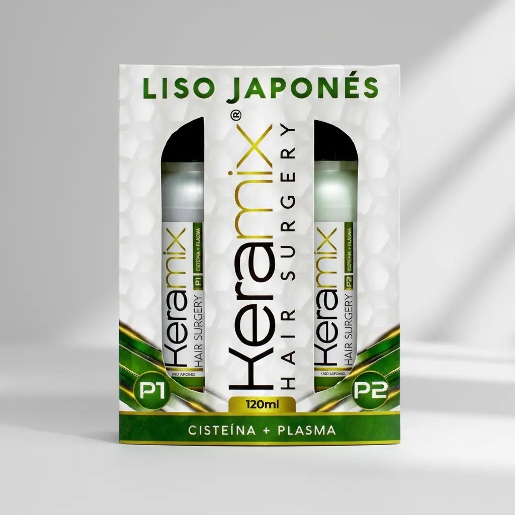 CIRUGIA CAPILAR KERAMIX LISO JAPONES ALISADO KERATINA PROFESIONAL KIT 120ML