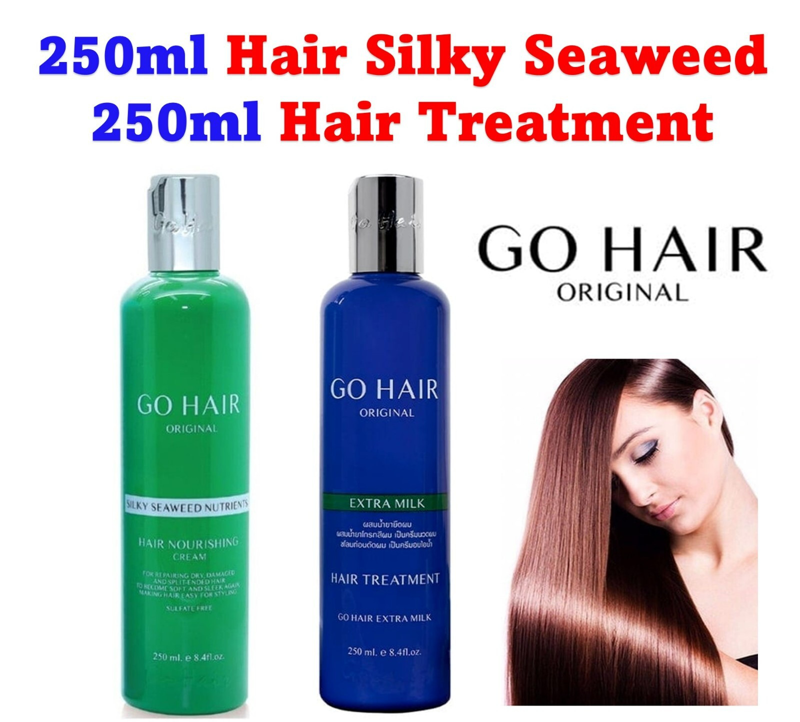 2x250ml New Go Hair Silky Seaweed Nutrients Extra Milk Hair for Dry Hair Smooth