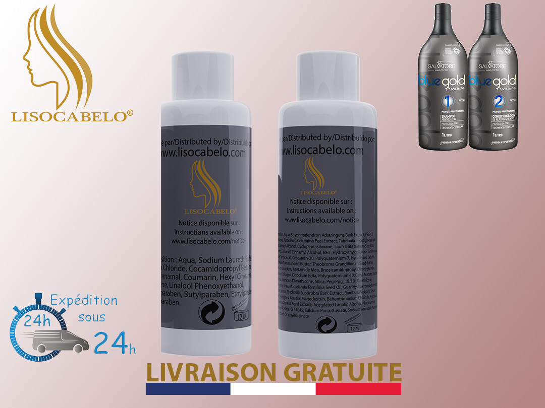 Tannin Smoothing 2x100ml (Taninoplasty) BlueGold Premium + 2 Protective Masks