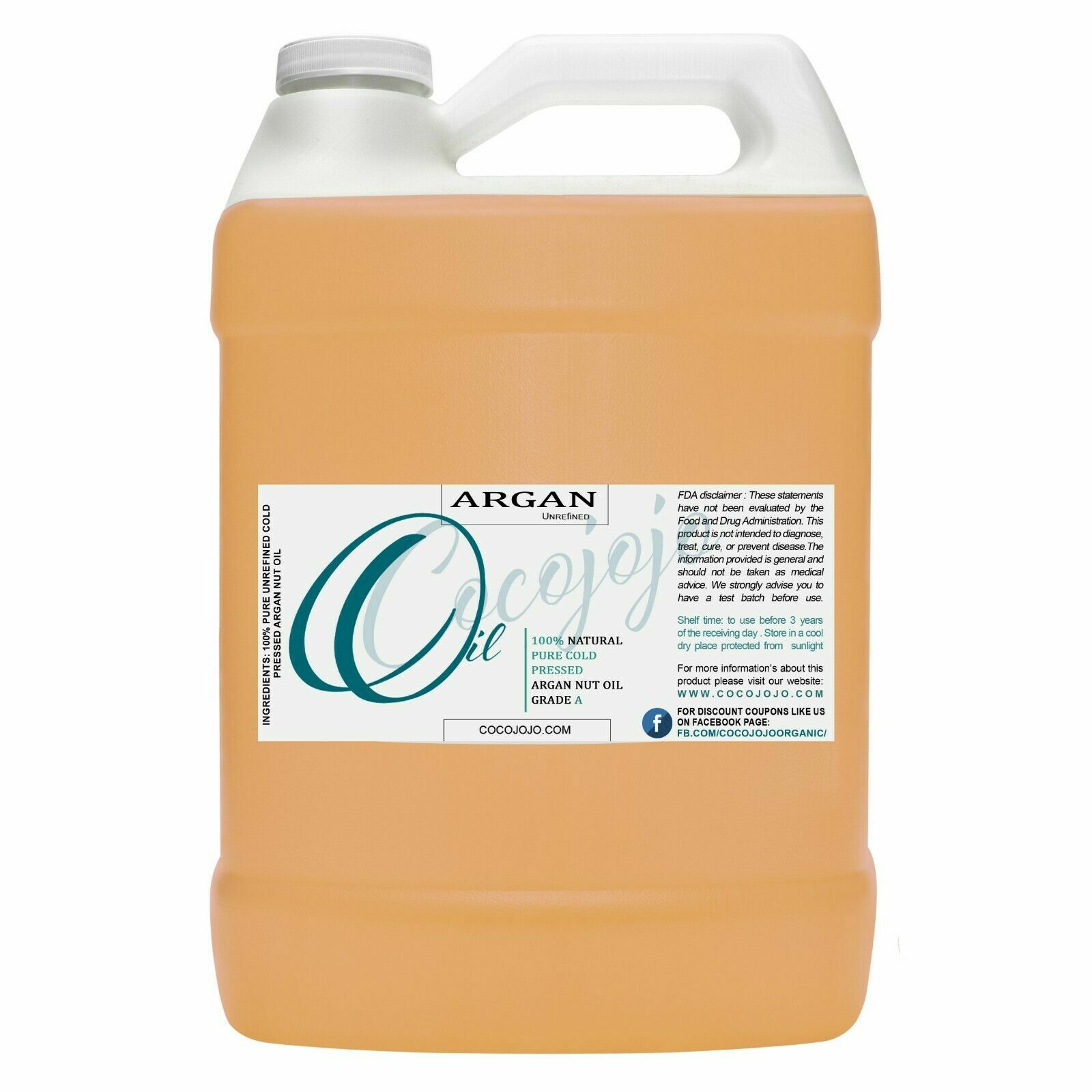 Moroccan Argan Oil 100 Pure Argon Extra Virgin Cold Pressed Unrefined 128 oz