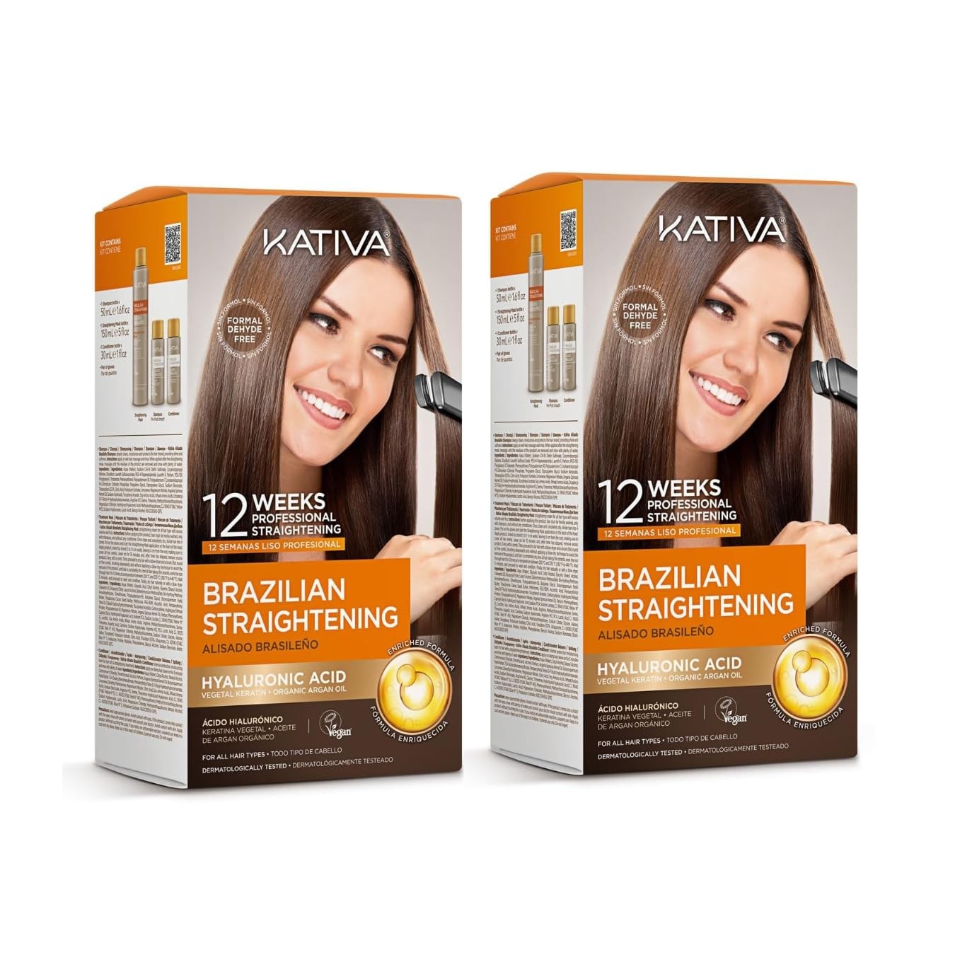 Brazilian Straightening Kit 12 Weeks of Home Use Professional with Organic Argan
