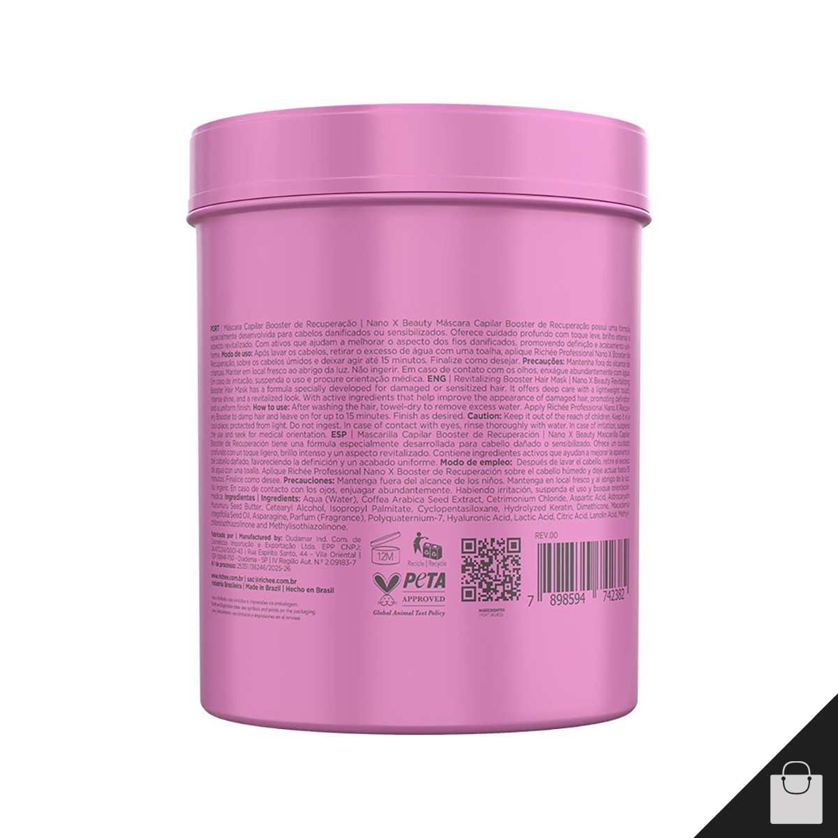 Richee Nano X Beauty Btx Repair Mask Hair Straightener Nanobotox – 1 Kg 34 oz