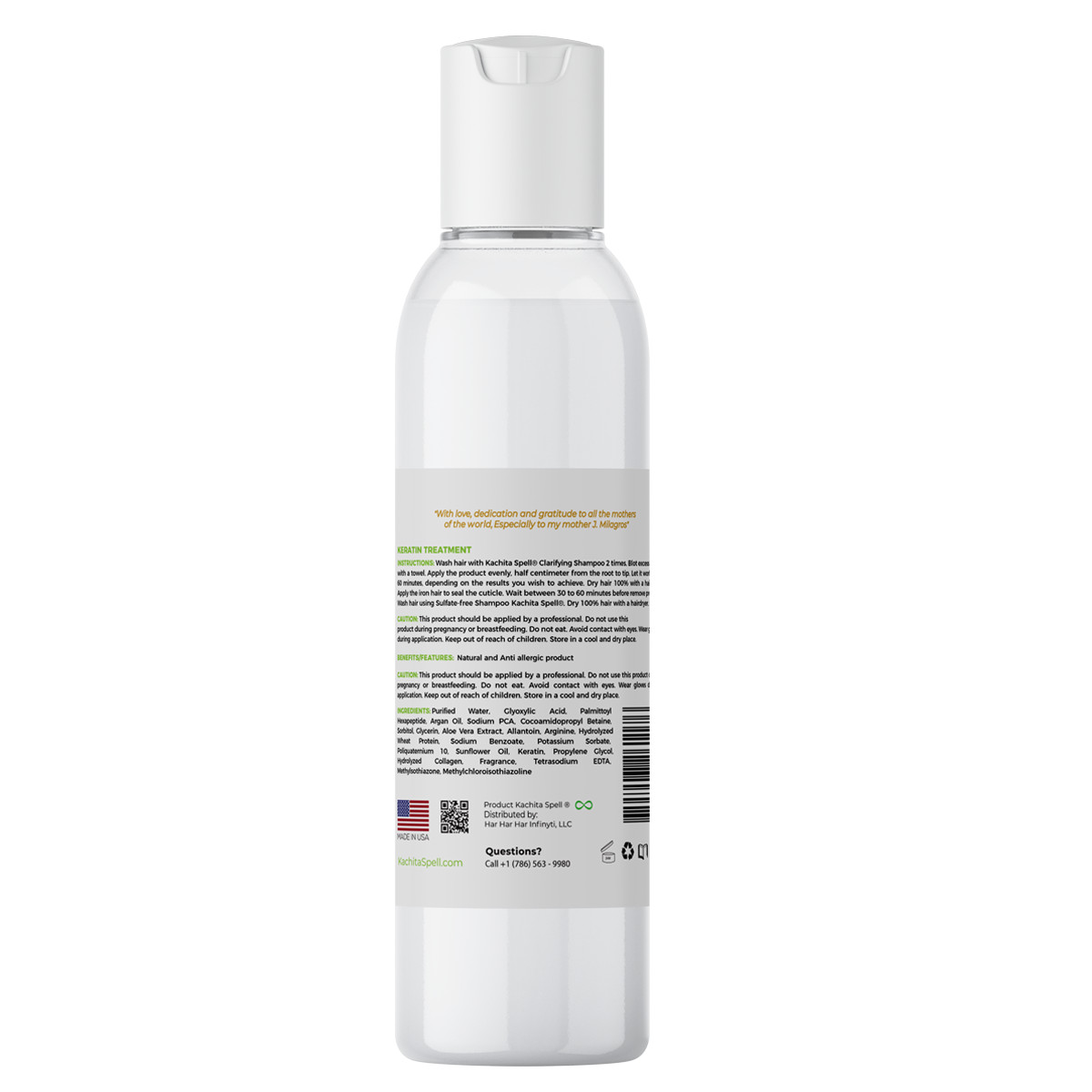 Kachita Spell Keratin FORMALDEHYDE FREE No Formol 8oz + HairBotox 16 oz