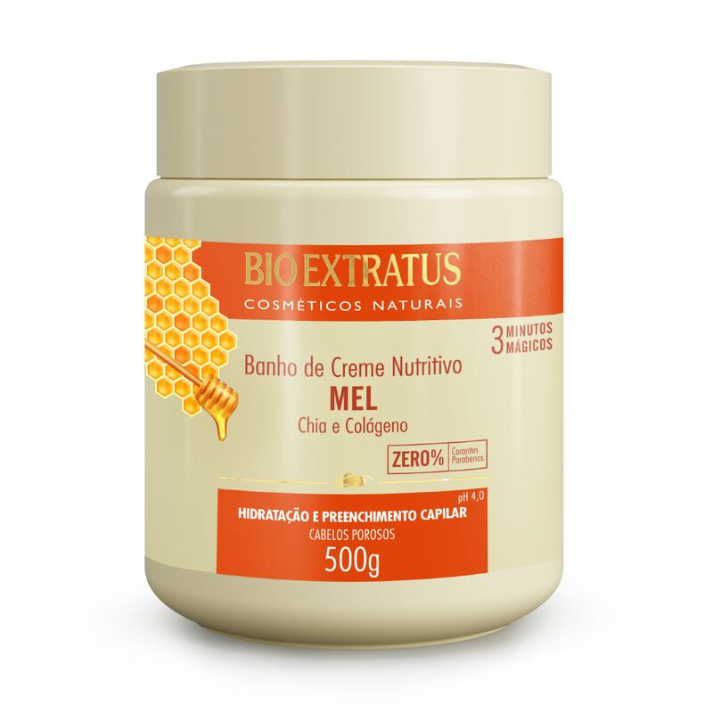 Bio Extratus – Mel – Banho de Creme 500Gr – (Honey – Moisturing Cream 17.63Oz)