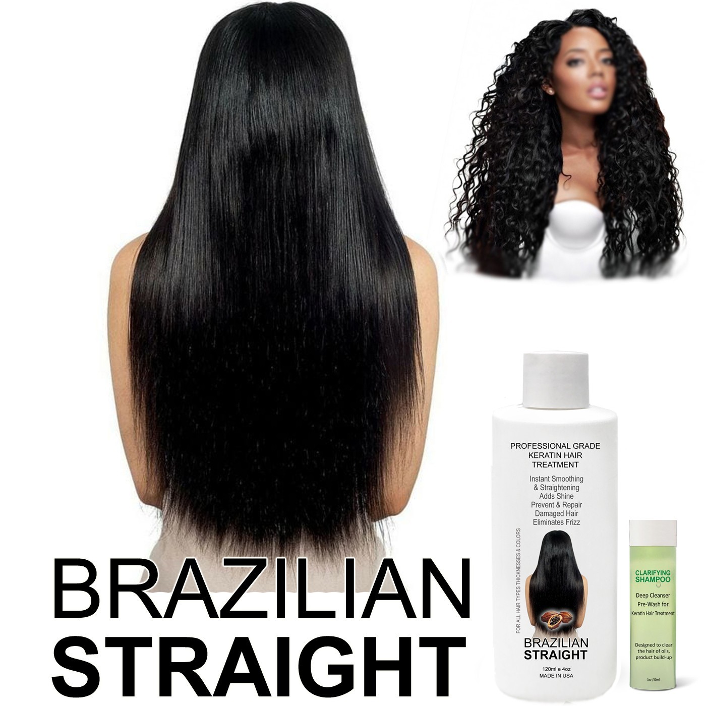 Real BRAZILIAN STRAIGHT Keratin Straightening Treatment Kit Pro Result Keratin