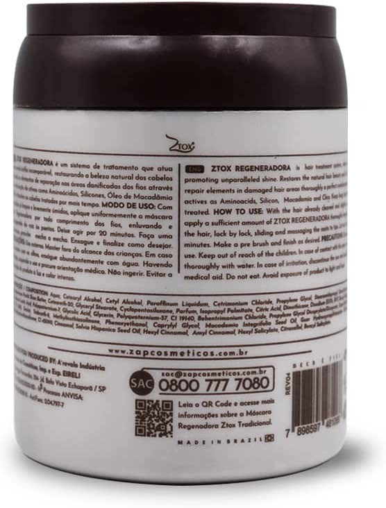 Zap Ztox Macadamia Oil Chia Hair Mask AntiFrizz 950g