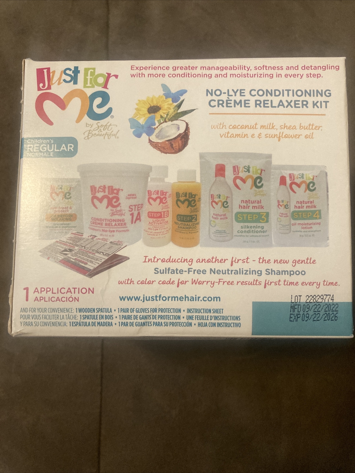 JUST FOR ME NO-LYE CONDITIONING CREME RELAXER KIT, CHILDREN’S REGULAR,NEW SEALED
