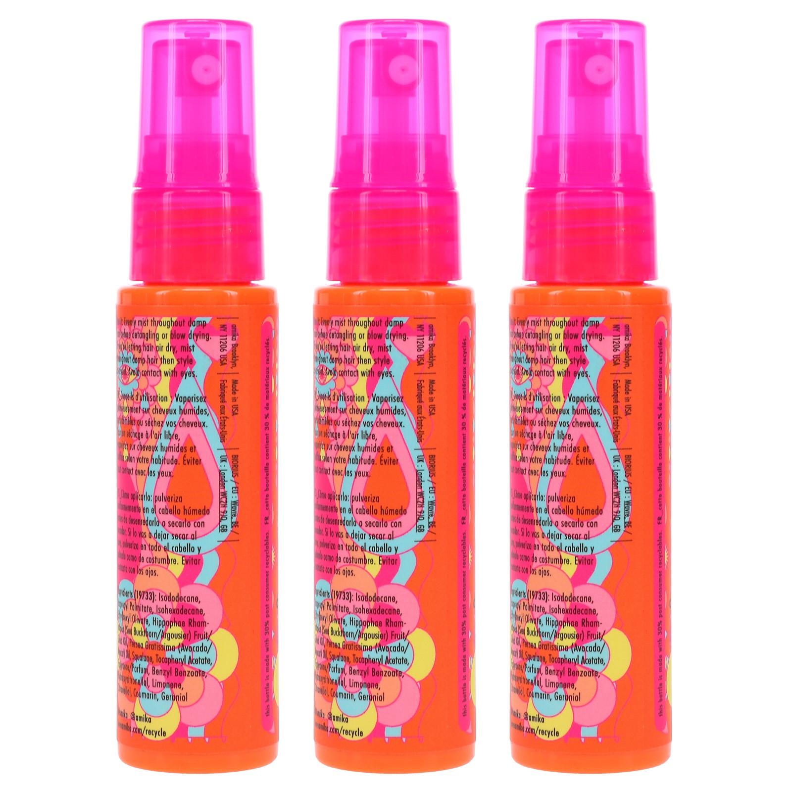 Amika The Wizard Silicone-Free Detangling Primer 1 oz 3 Pack