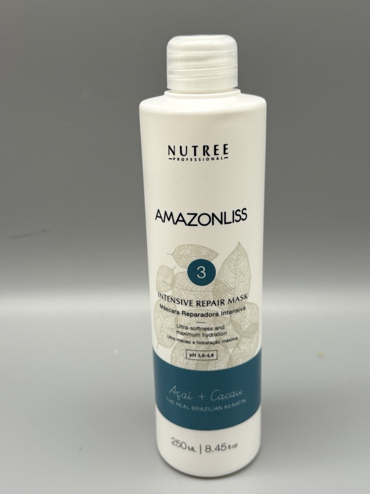 Nutree Amazonliss Keratin Hair Treatment Straightening 8.45 Fl Oz 3 Step Kit