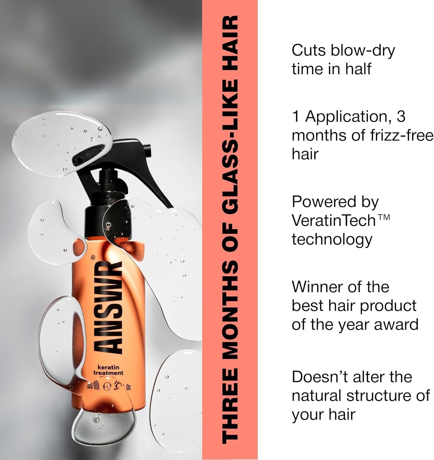 ANSWR At-Home Brazilian Keratin Hair Treatment – 3.4 Fl Oz