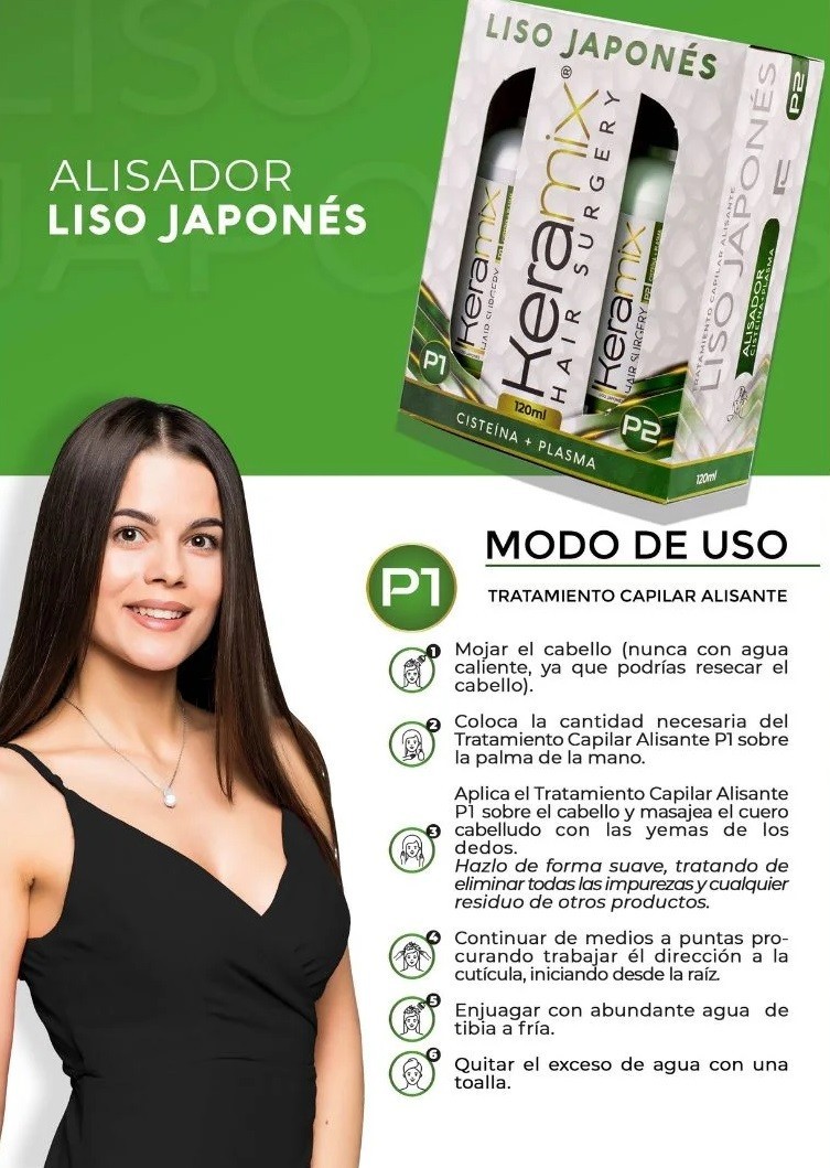 CIRUGIA CAPILAR KERAMIX LISO JAPONES ALISADO KERATINA PROFESIONAL KIT 120ML